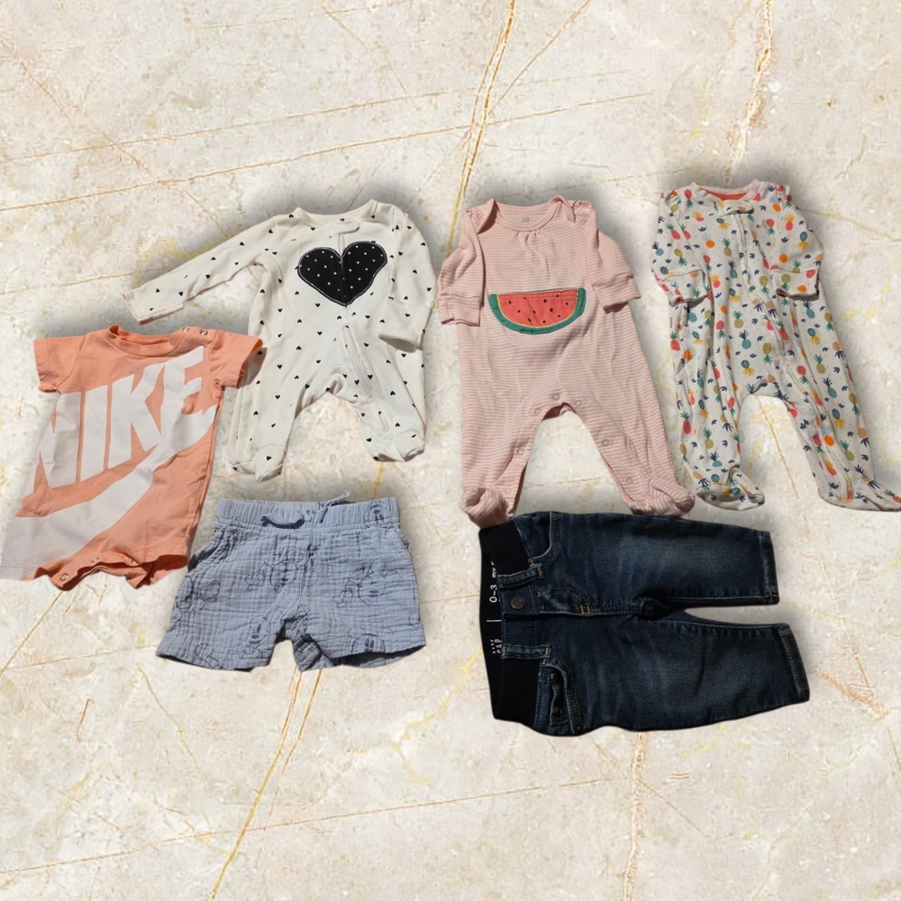 Baby Gap, Disney, Nike, And Carter's 6pc. Clothing Set Size 0-3 Mo.